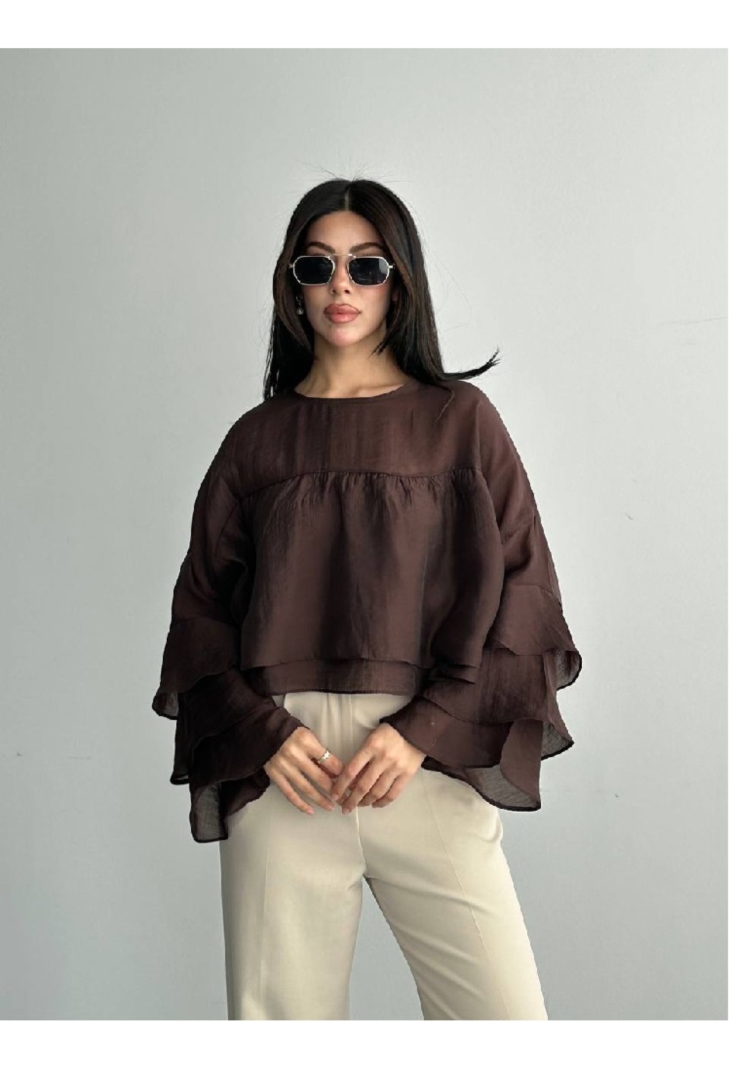 Elegant Ruffle Sleeve Blouse - Brand: Mistix - Women & Kids, Baby Clothes Wholesale - TheBS Women