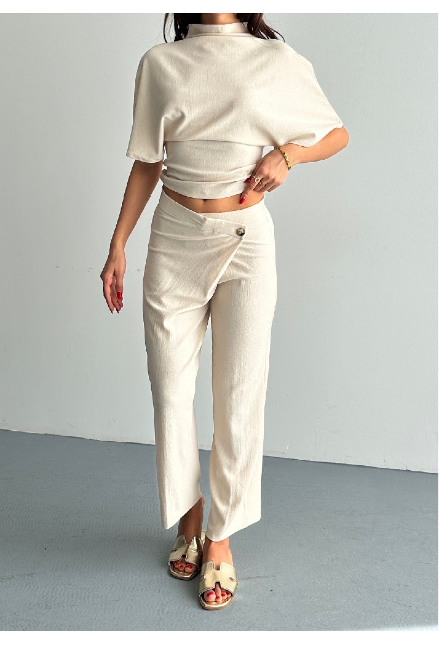 Tailored Jumpsuit With High Neck And Buttoned Closure - Brand: Mistix - Women & Kids, Baby Clothes Wholesale - TheBS Women