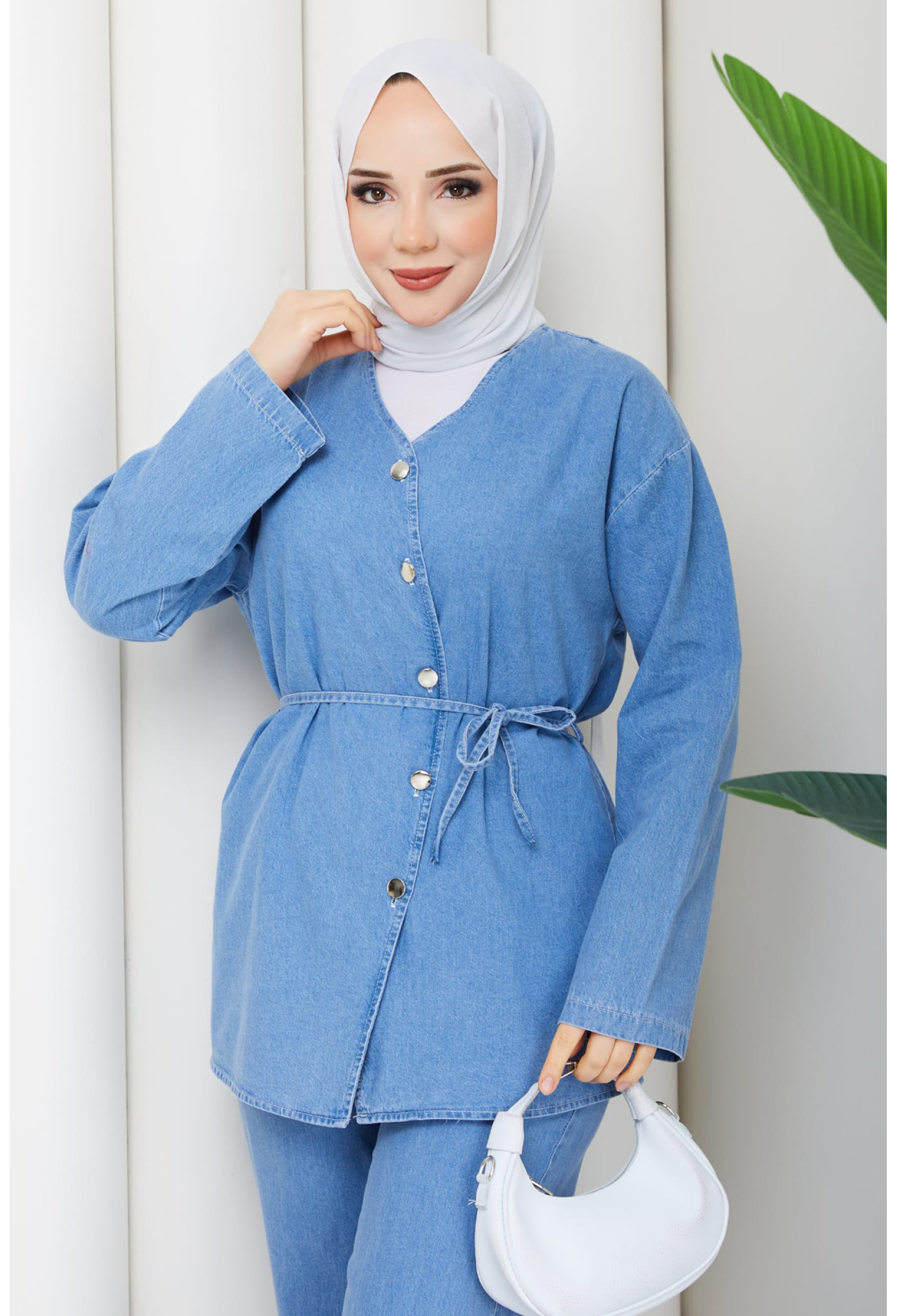 Modest Casual Set With V-Neck And Palazzo Pants - Brand: Mode Roy - Women & Kids, Baby Clothes Wholesale - TheBS Women