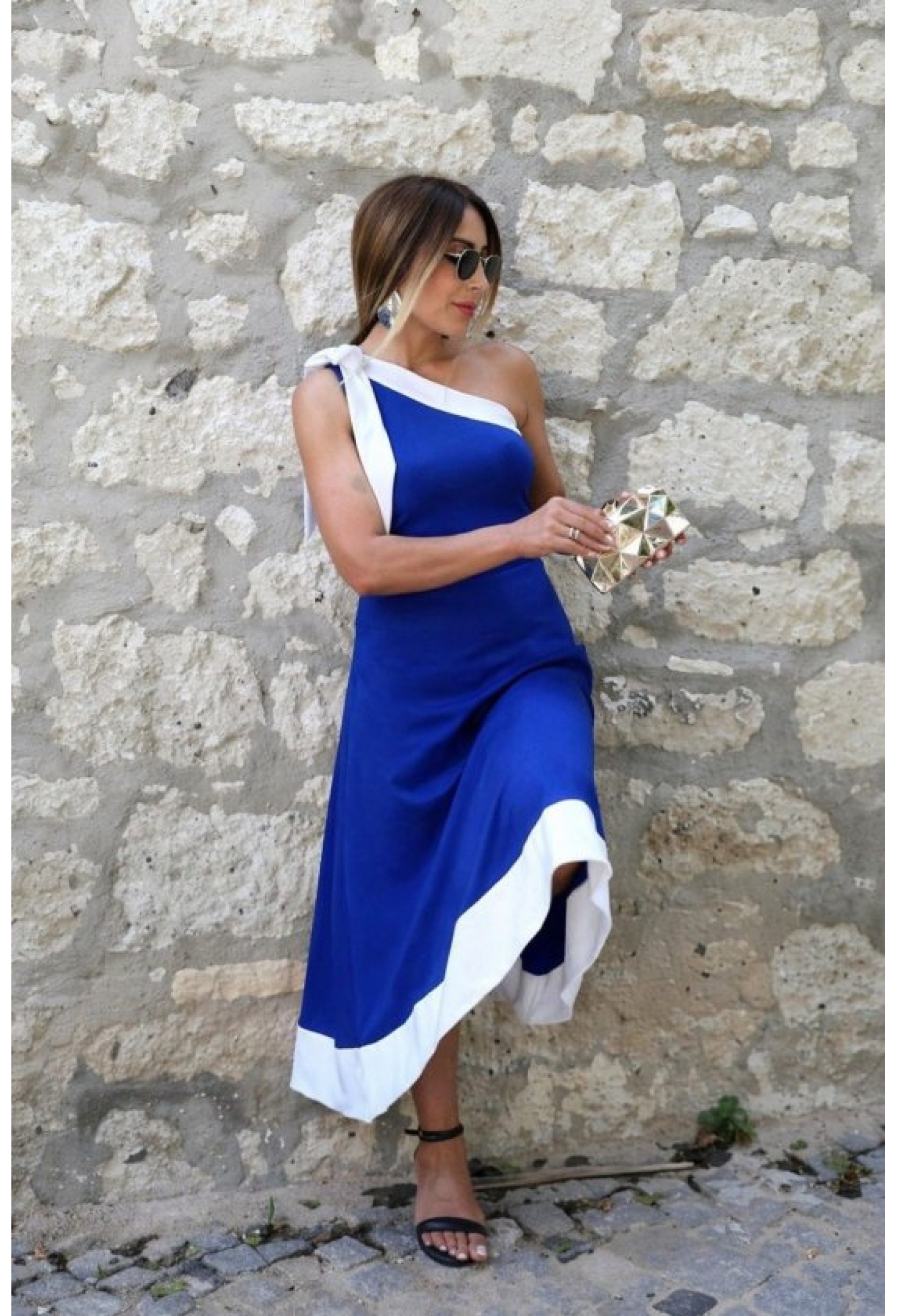 Elegant Blue Fit And Flare Dress - Brand: Janes - Women & Kids, Baby Clothes Wholesale - TheBS Women