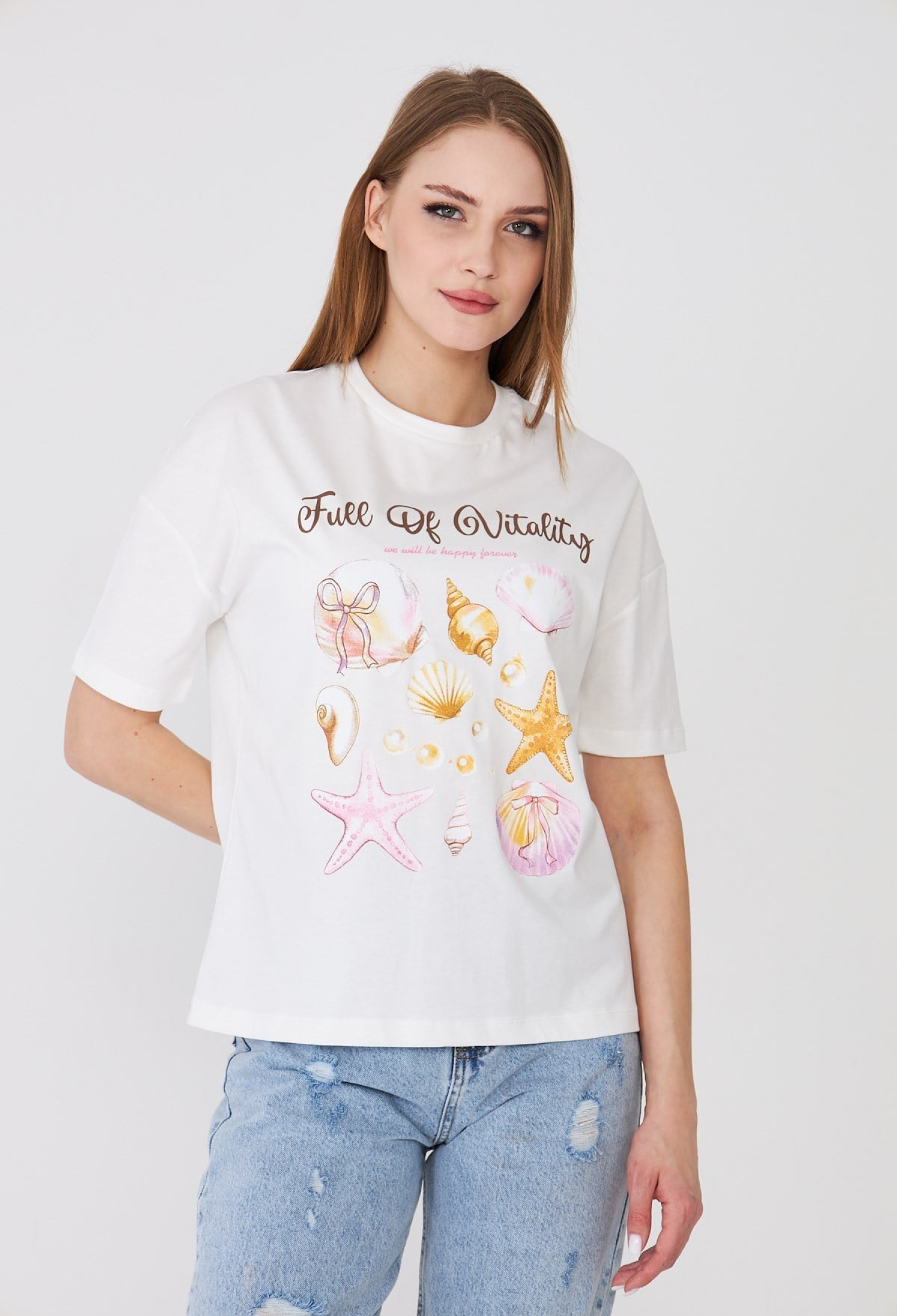 White Casual Streetwear Tshirt With Figure & Letter Print - Brand: Sortie Collection - Women & Kids, Baby Clothes Wholesale - TheBS Women