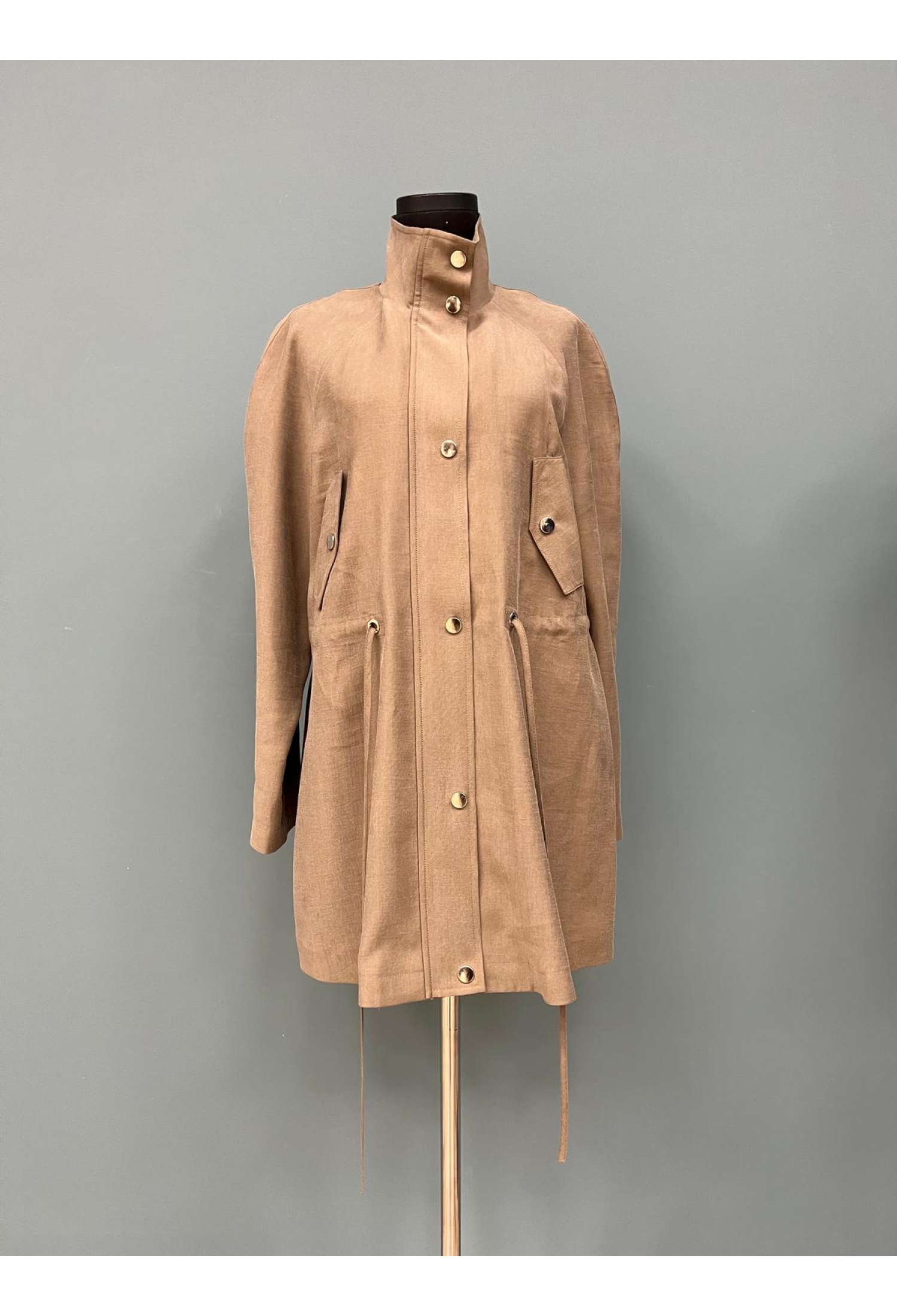 Beige Casual Elegant Overshirt Jacket - Brand: Puane - Women & Kids, Baby Clothes Wholesale - TheBS Women