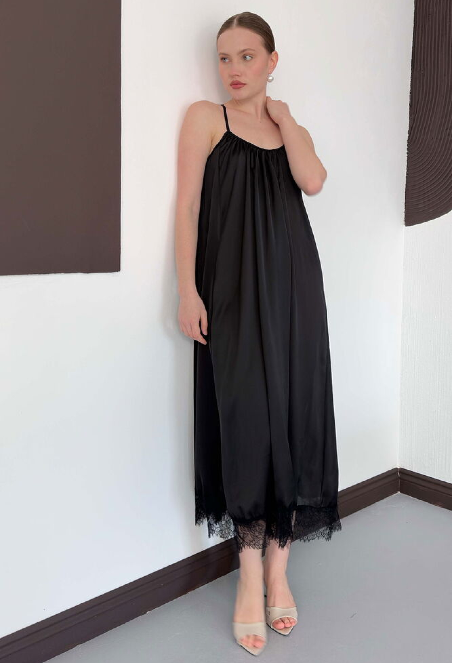 Slip Dress With Cap Sleeves - Elegant Midi - Brand: Topshow - Women & Kids, Baby Clothes Wholesale - TheBS Women