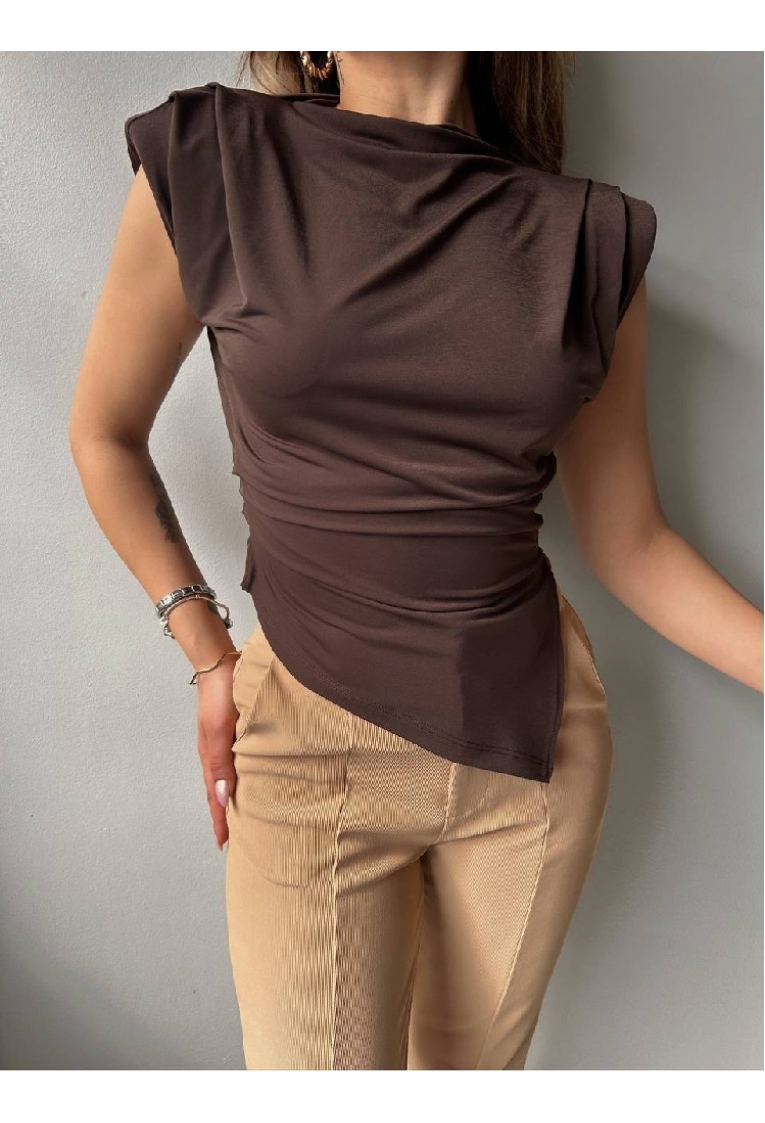 Elegant Slim Fit Sleeveless Blouse - Brand: Mistix - Women & Kids, Baby Clothes Wholesale - TheBS Women