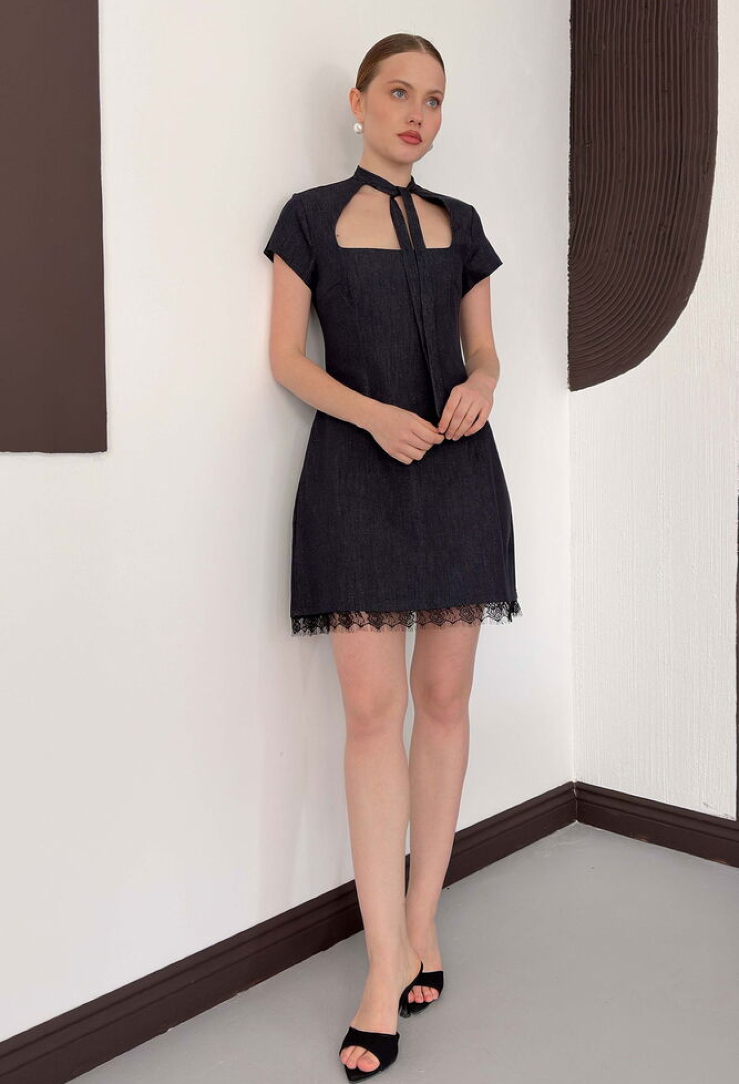 Elegant Black Mini Sheath Dress - Brand: Topshow - Women & Kids, Baby Clothes Wholesale - TheBS Women