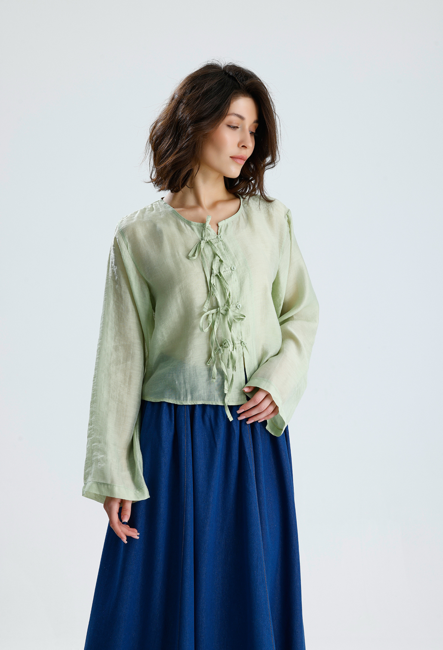 Green Modest Casual Boho Elegant Blouse - Brand: First Angels - Women & Kids, Baby Clothes Wholesale - TheBS Women