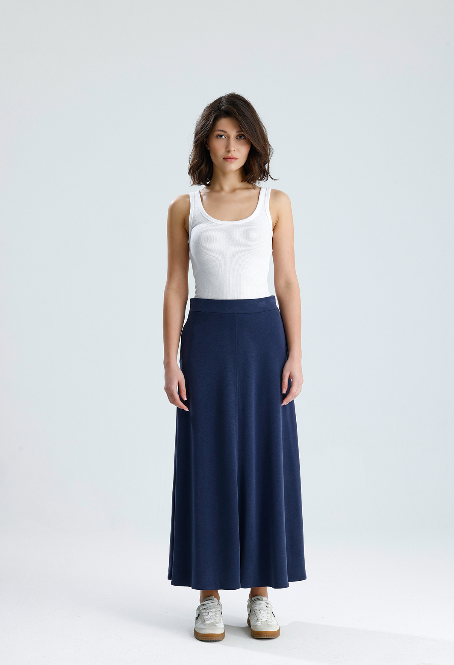 Navy Blue Casual Elegant Flared Maxi Skirt - Brand: First Angels - Women & Kids, Baby Clothes Wholesale - TheBS Women