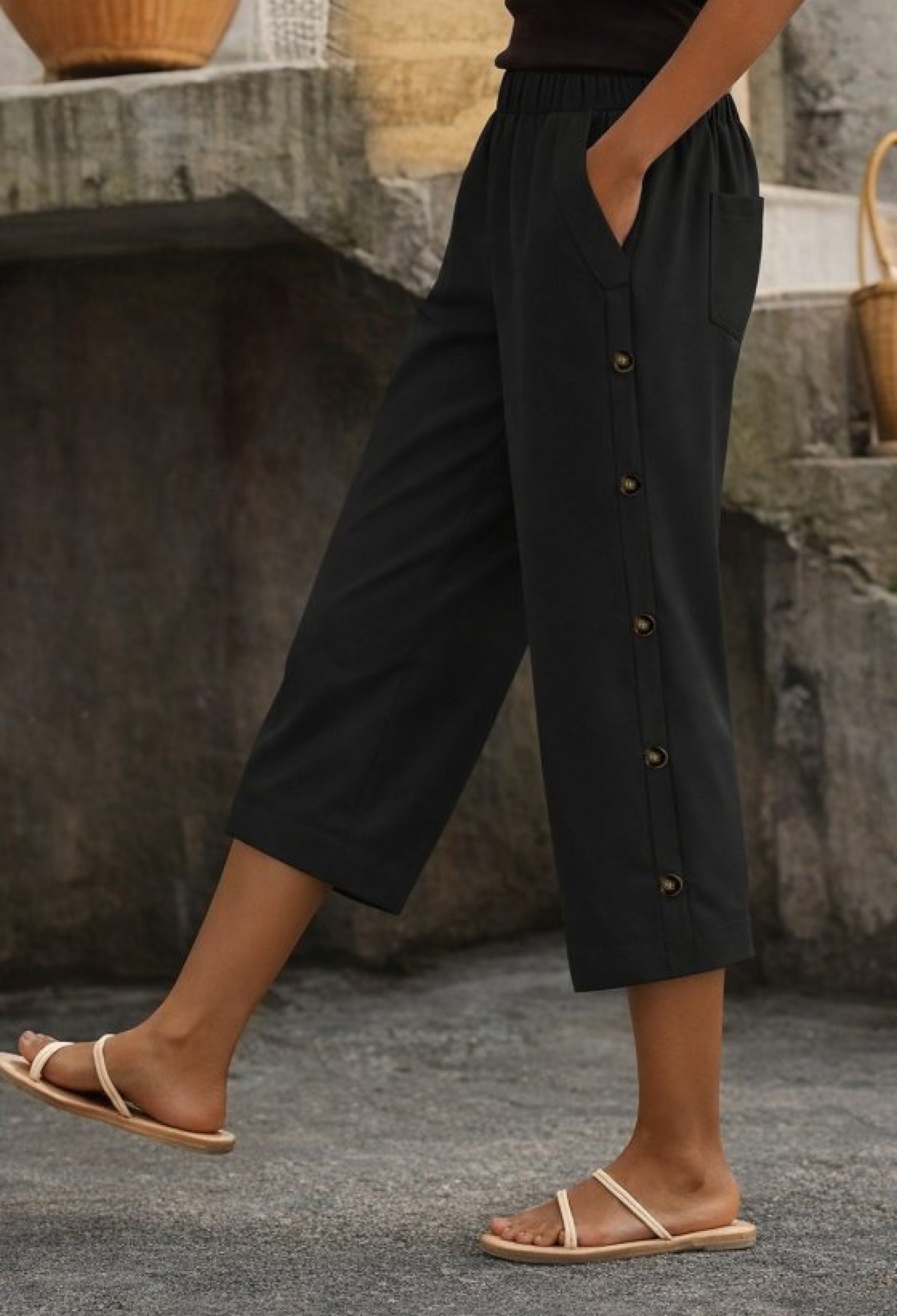 Palazzo Cropped Pants With Wide Leg - Brand: Janes - Women & Kids, Baby Clothes Wholesale - TheBS Women