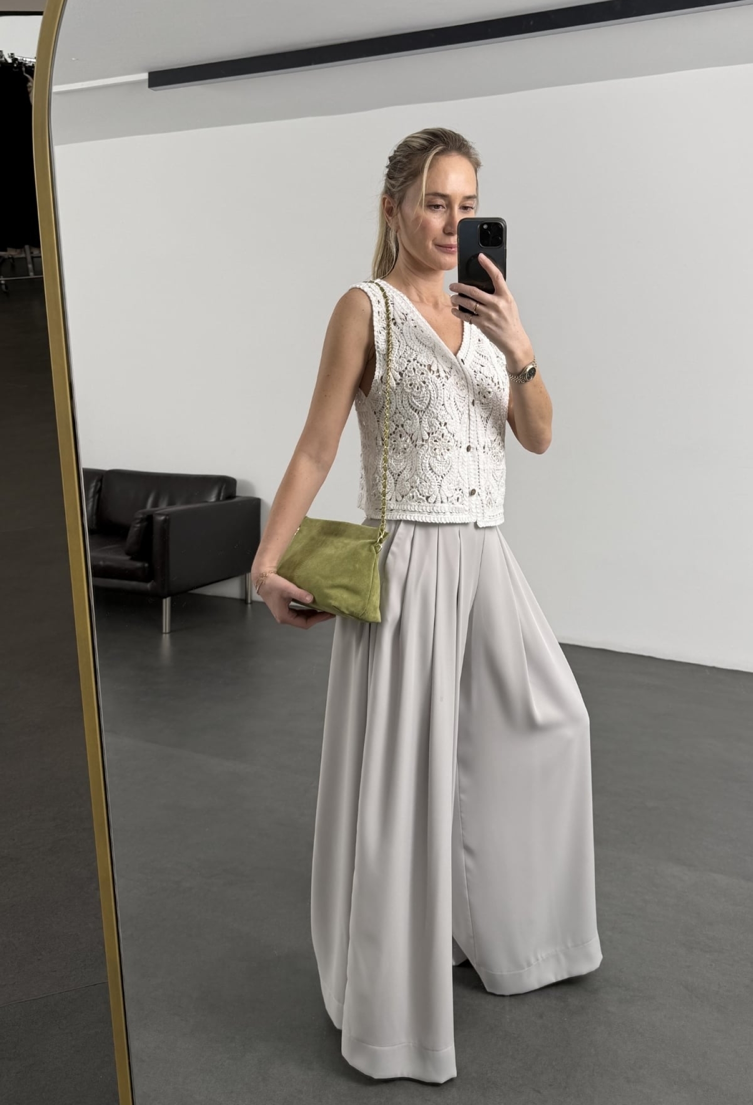Grey Elegant Wide Leg Palazzo Pants - Brand: Cream Rouge - Women & Kids, Baby Clothes Wholesale - TheBS Women