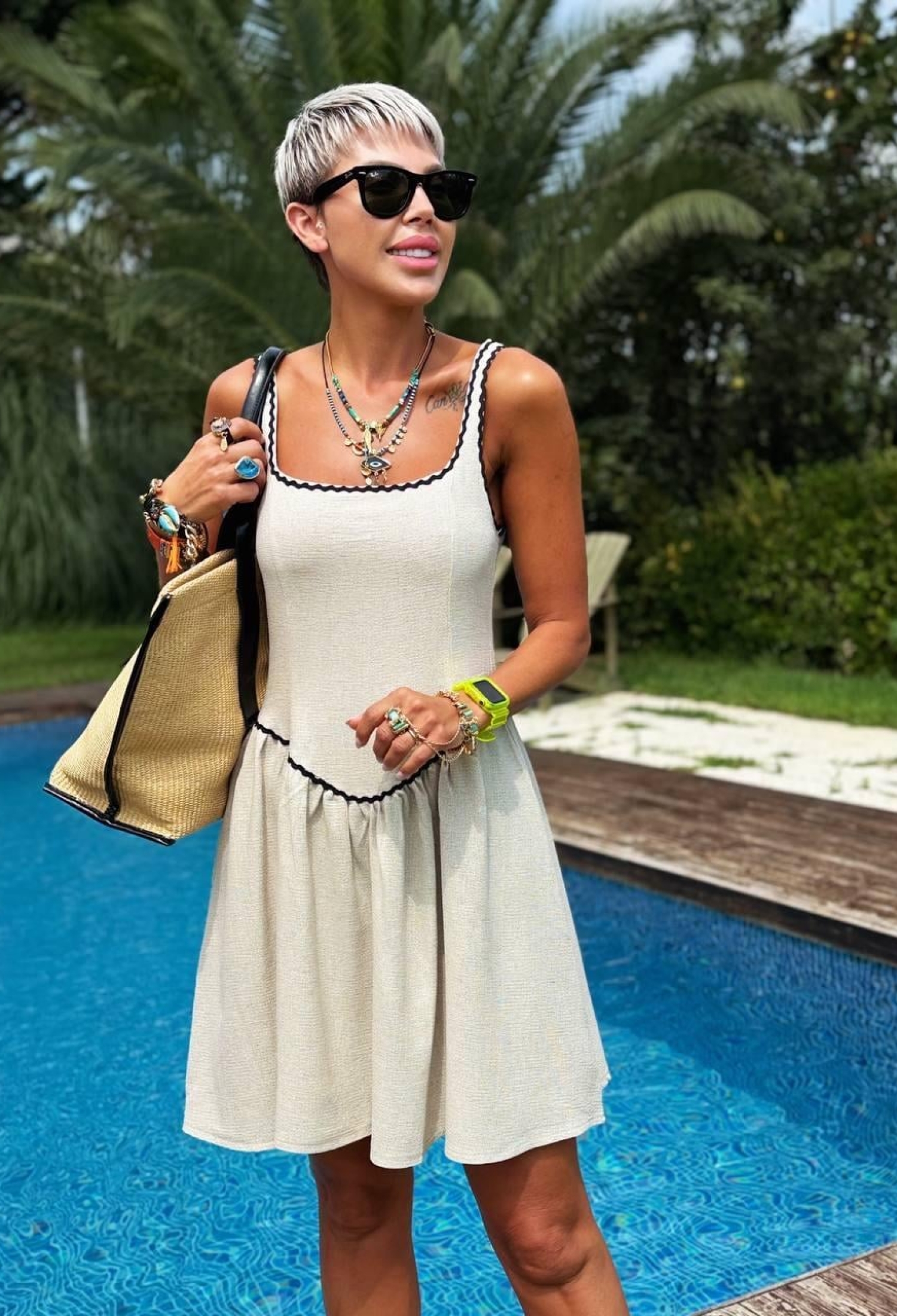 Beige Sleeveless Cami Dress With Square Neck - Brand: Cream Rouge - Women & Kids, Baby Clothes Wholesale - TheBS Women