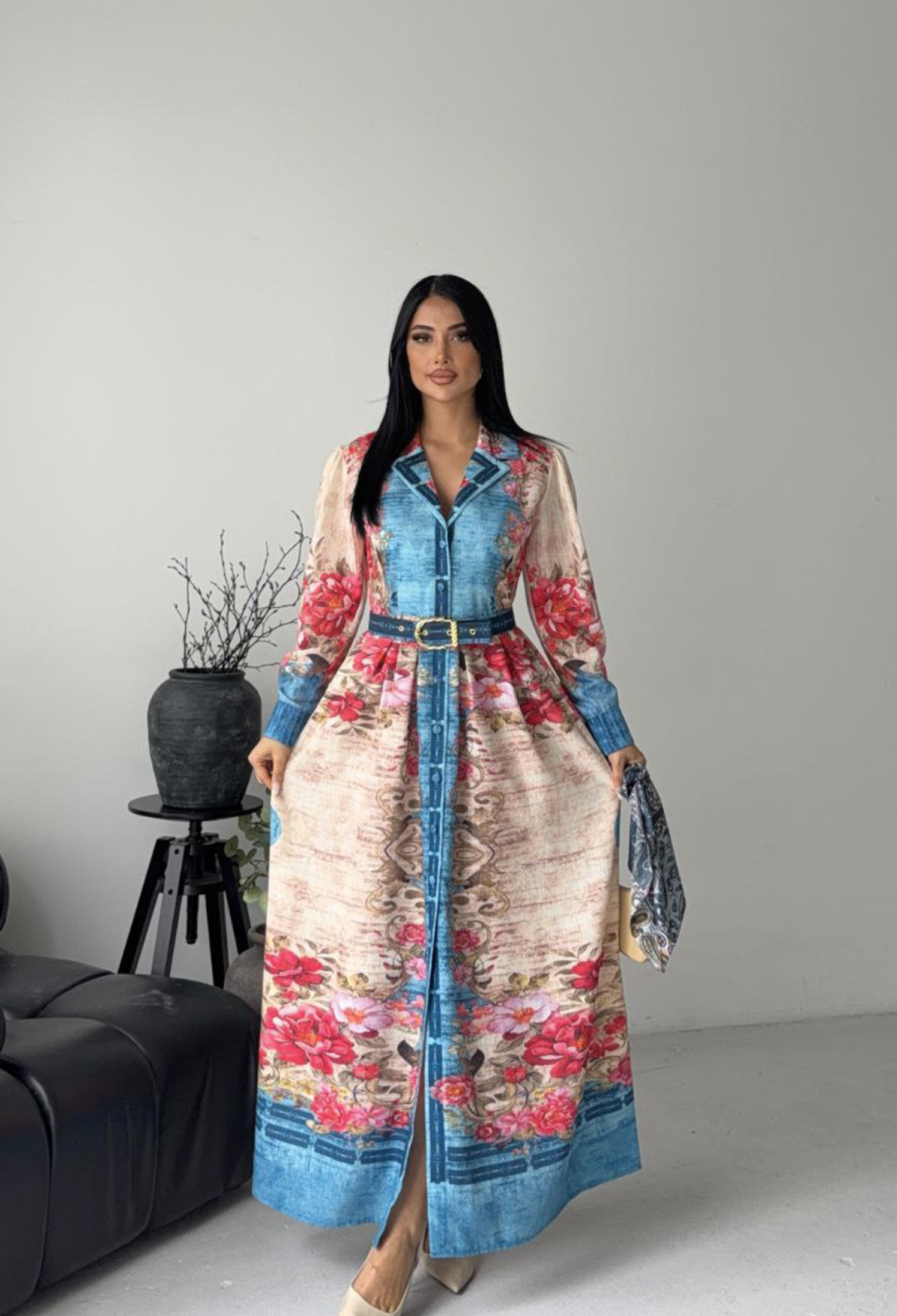 Elegant Wrap Dress With Floral Pattern - Brand: Mode Roy - Women & Kids, Baby Clothes Wholesale - TheBS Women