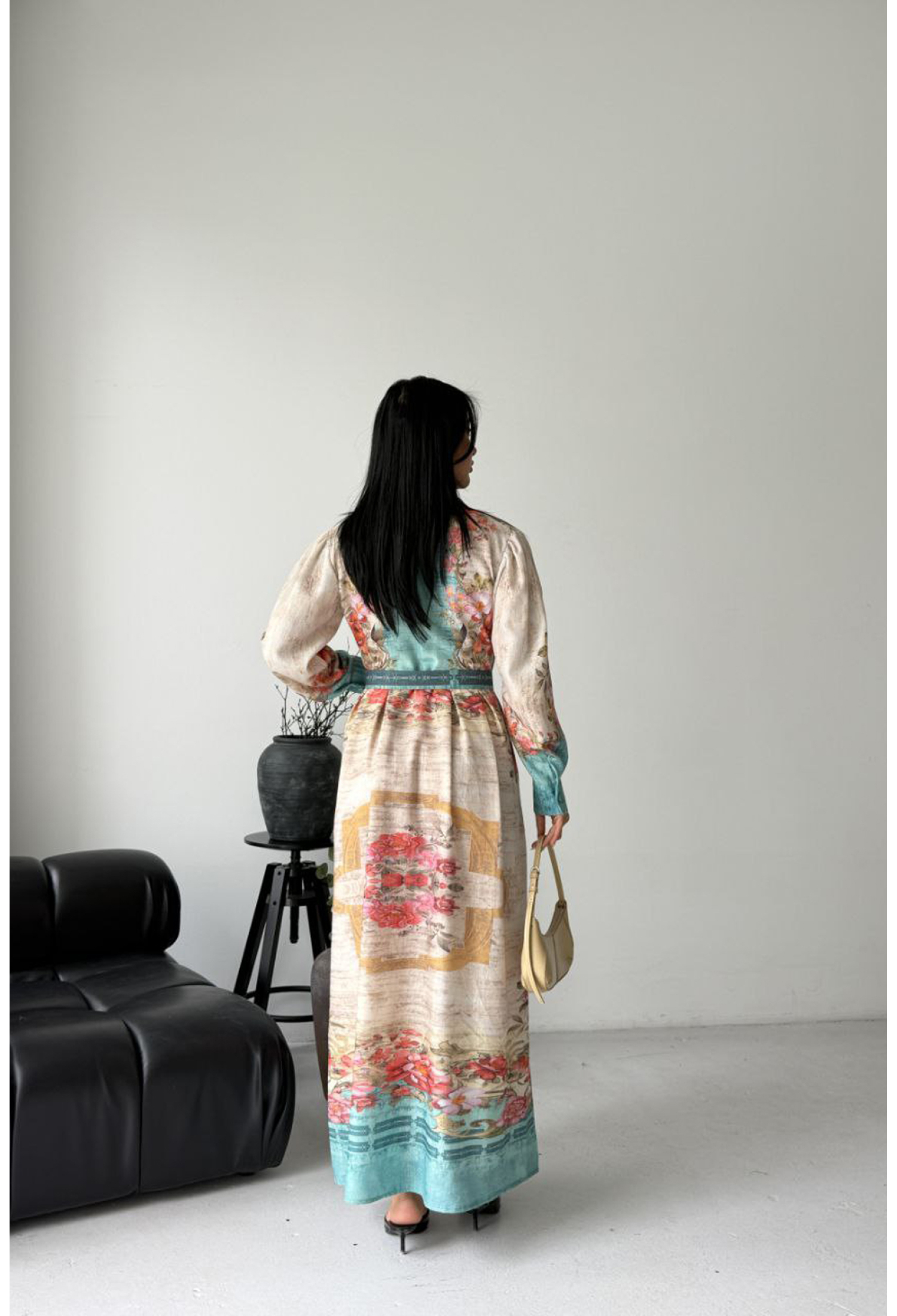Beige Ethnic Elegant Floor Length Dress - Brand: Mode Roy - Women & Kids, Baby Clothes Wholesale - TheBS Women