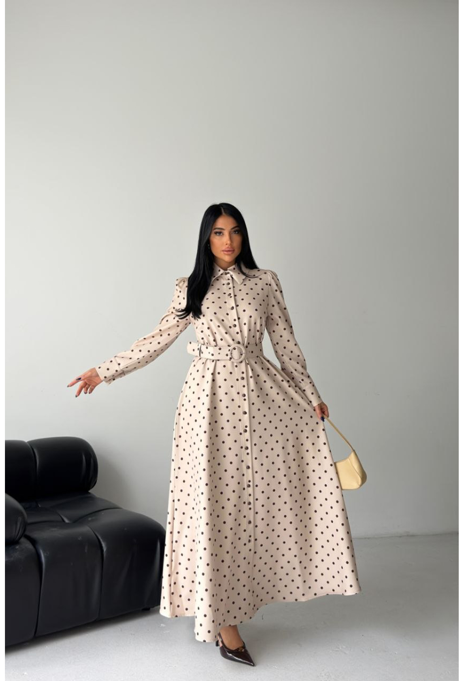 Polka Dot Maxi Shirt Dress - Brand: Mode Roy - Women & Kids, Baby Clothes Wholesale - TheBS Women