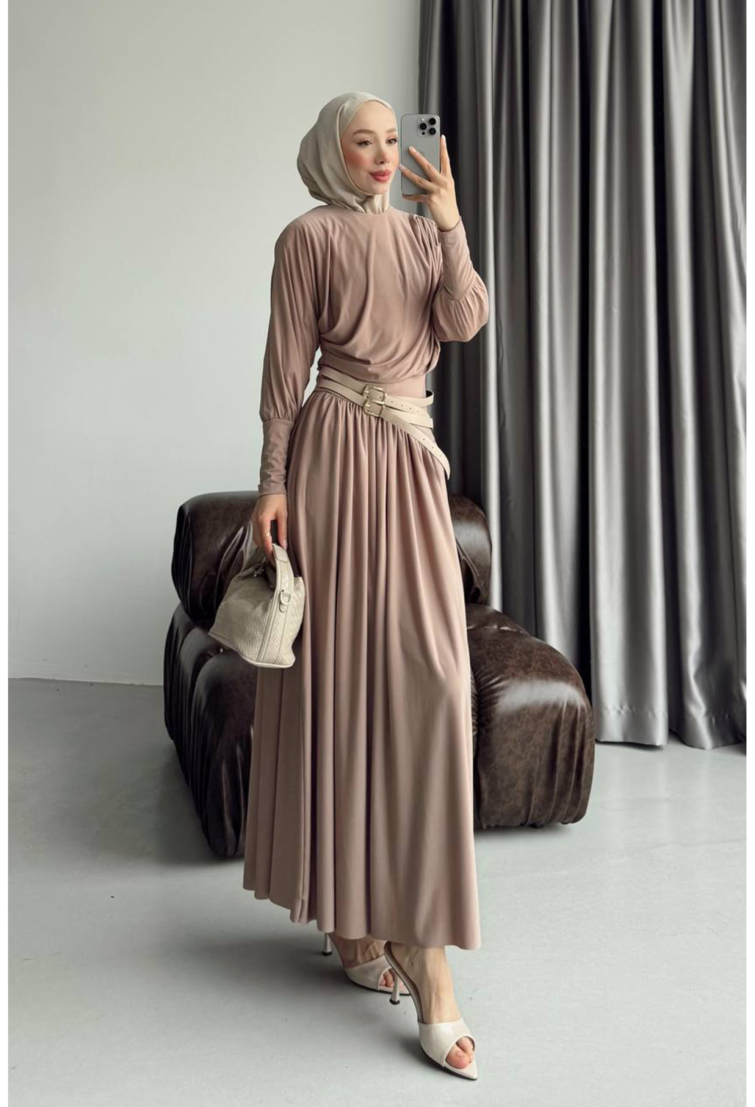 Elegant A-Line Dress With Long Sleeves - Brand: Mode Roy - Women & Kids, Baby Clothes Wholesale - TheBS Women