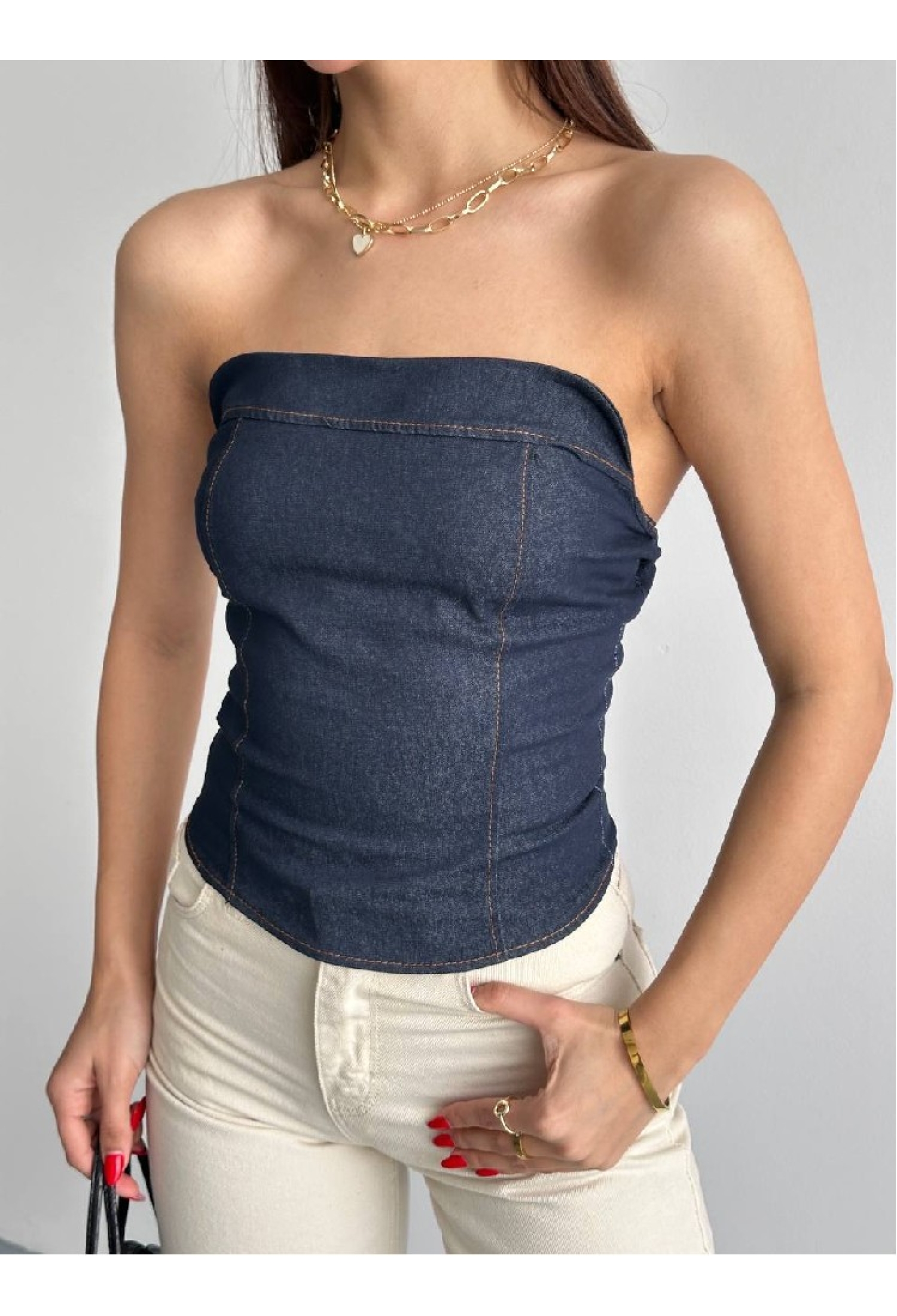 Strapless Fitted Blouse