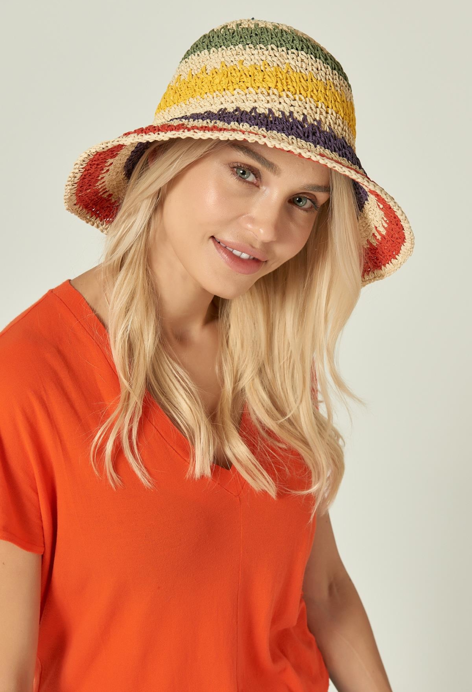 Color Braided Straw Hat - Brand: Axesoire - Women & Kids, Baby Clothes Wholesale - TheBS Women