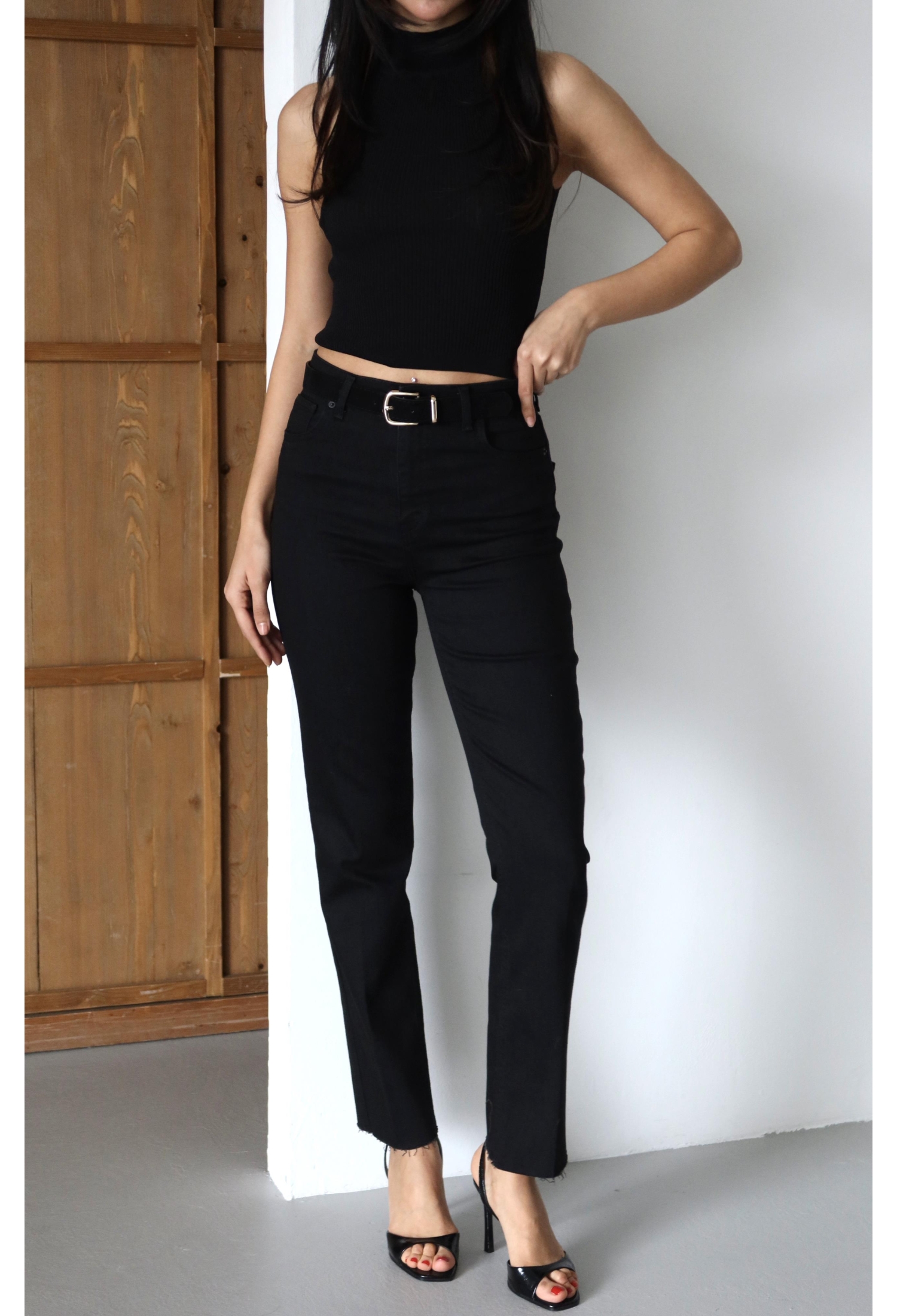 Mom Jeans High Waist Buttoned Casual