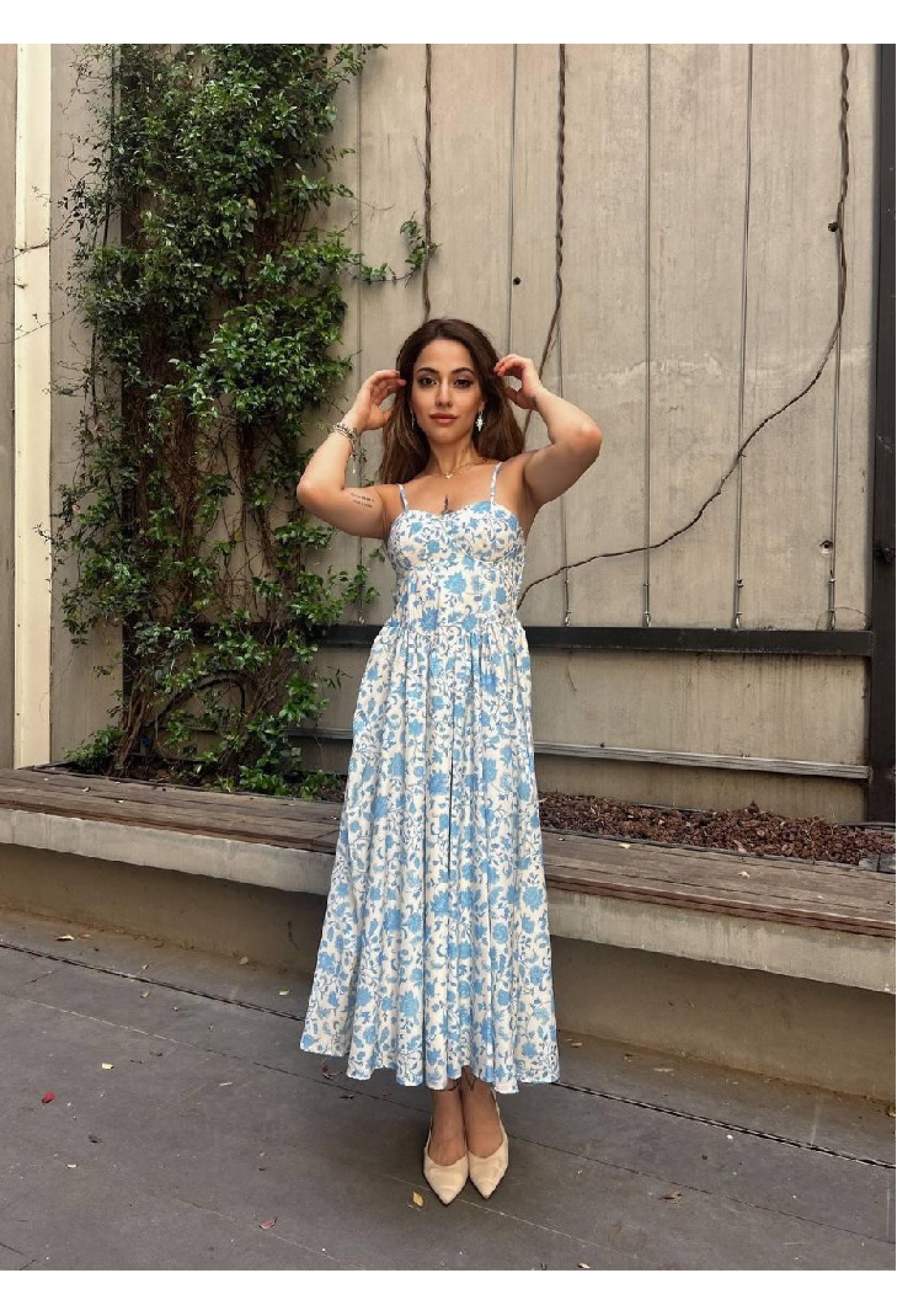 Floral Sleeveless Slip Dress With Cap Sleeves