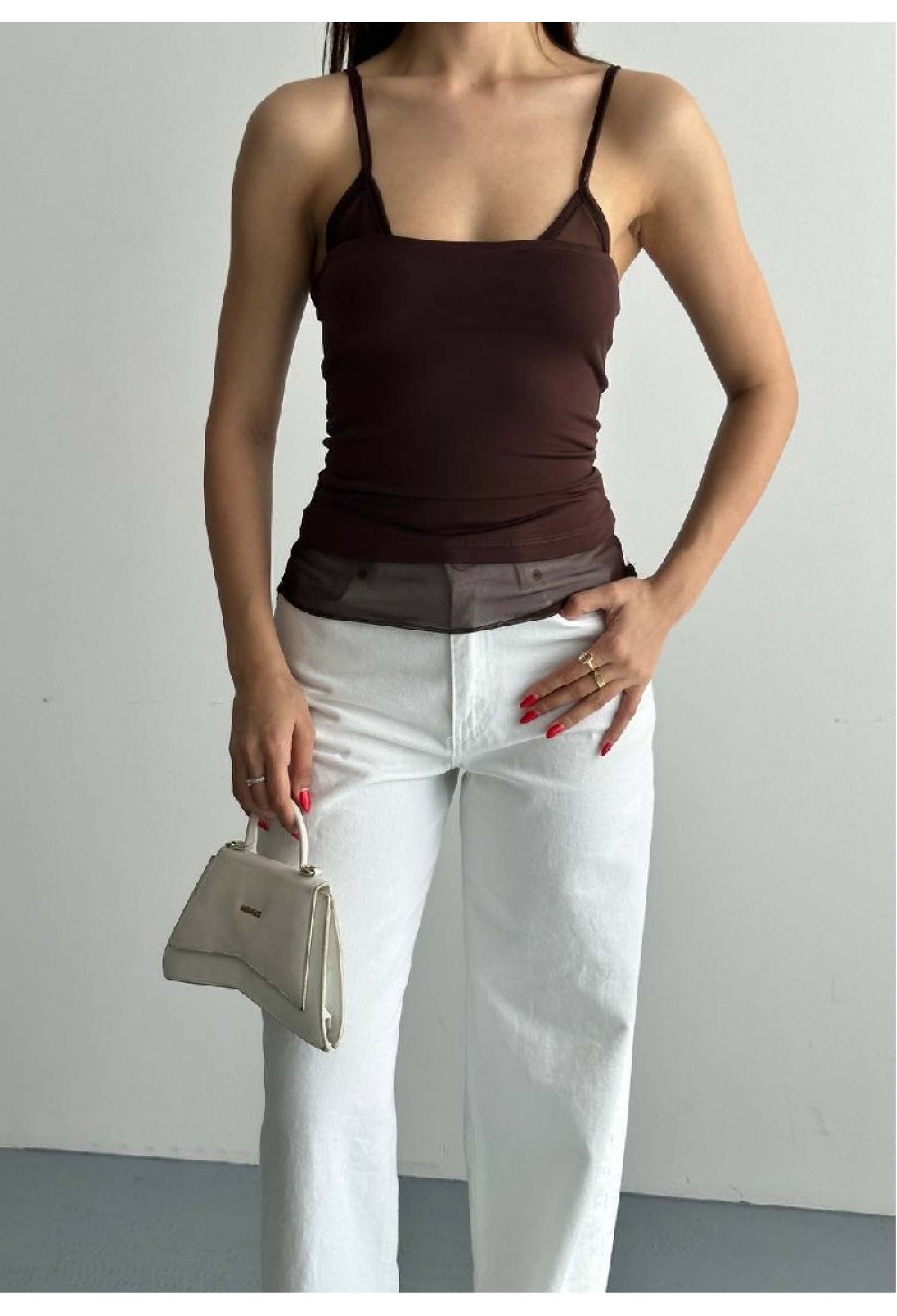 Slim Fit Sleeveless Blouse With Square Neck