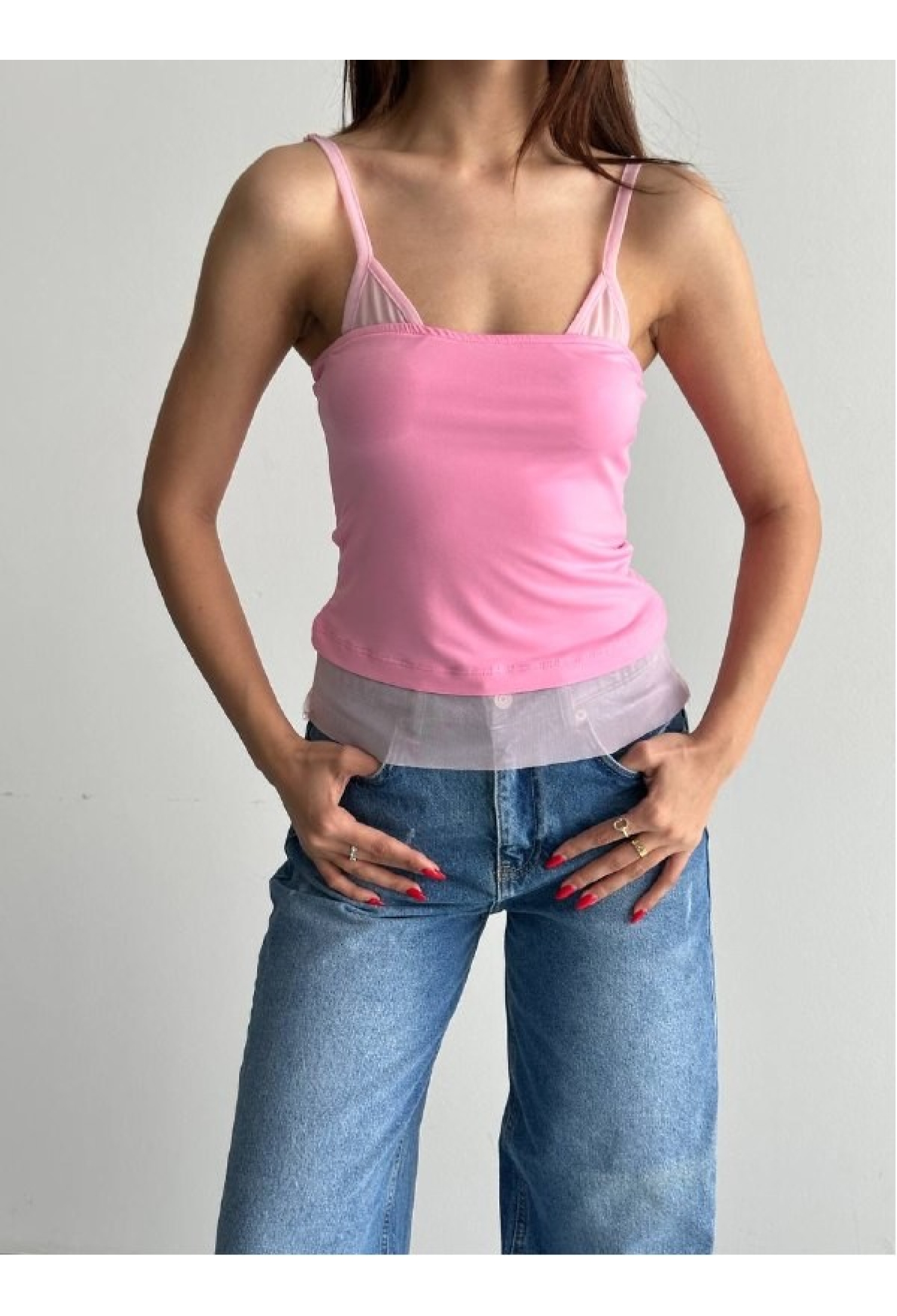 Slim Fit Sleeveless Blouse With Square Neck