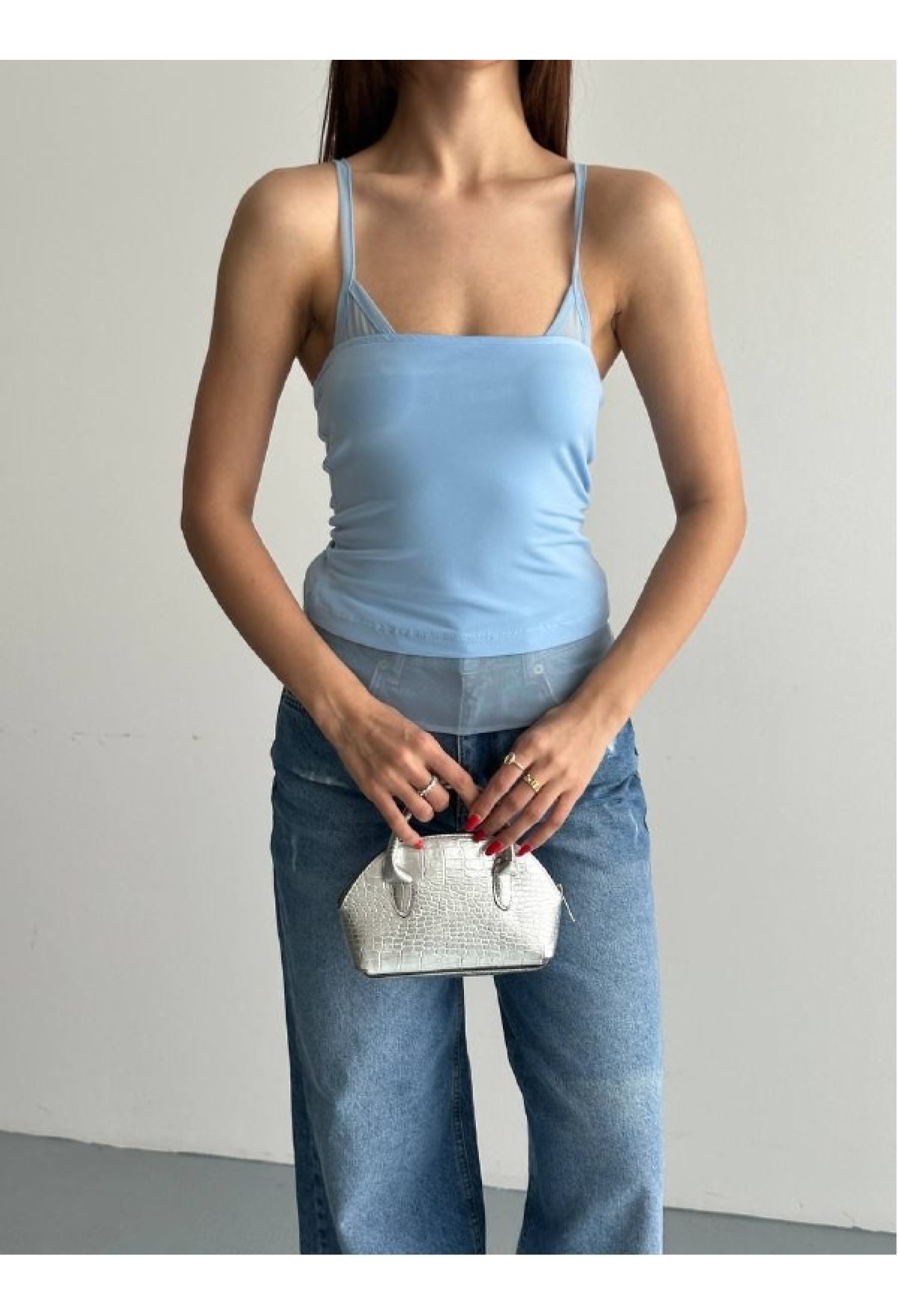 Sexy Slim Fit Crop Blouse With Square Neck
