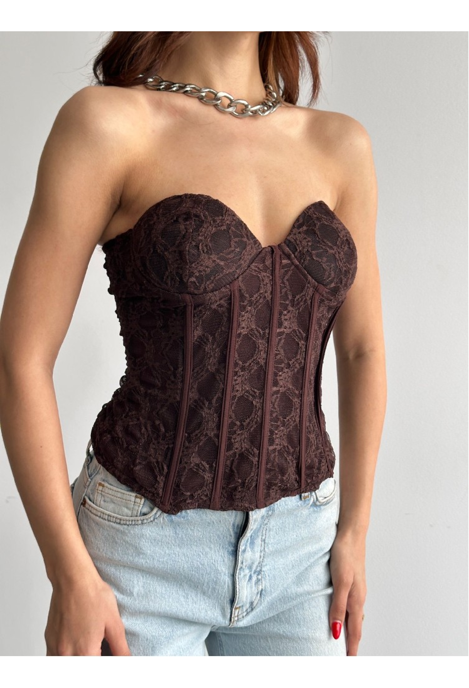 Sexy Glam Blouse With Sweetheart Neck