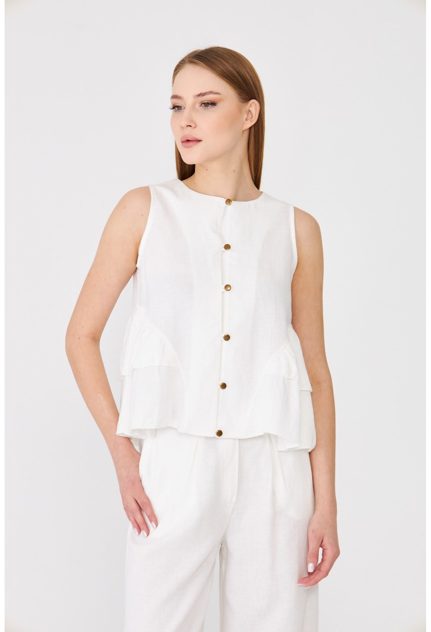 Elegant White Blouse With Cap Sleeves