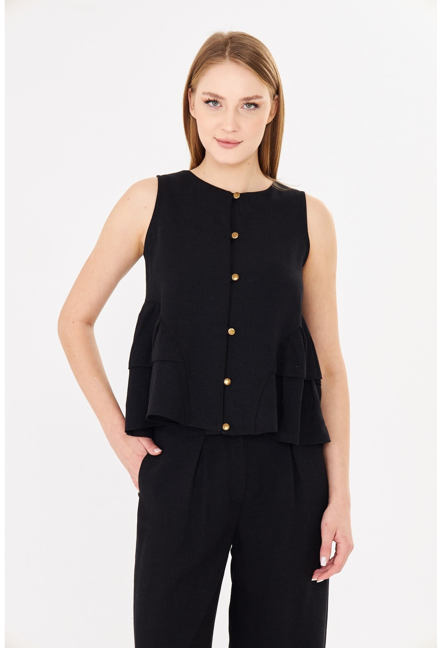 Casual Elegant Blouse With Cap Sleeves