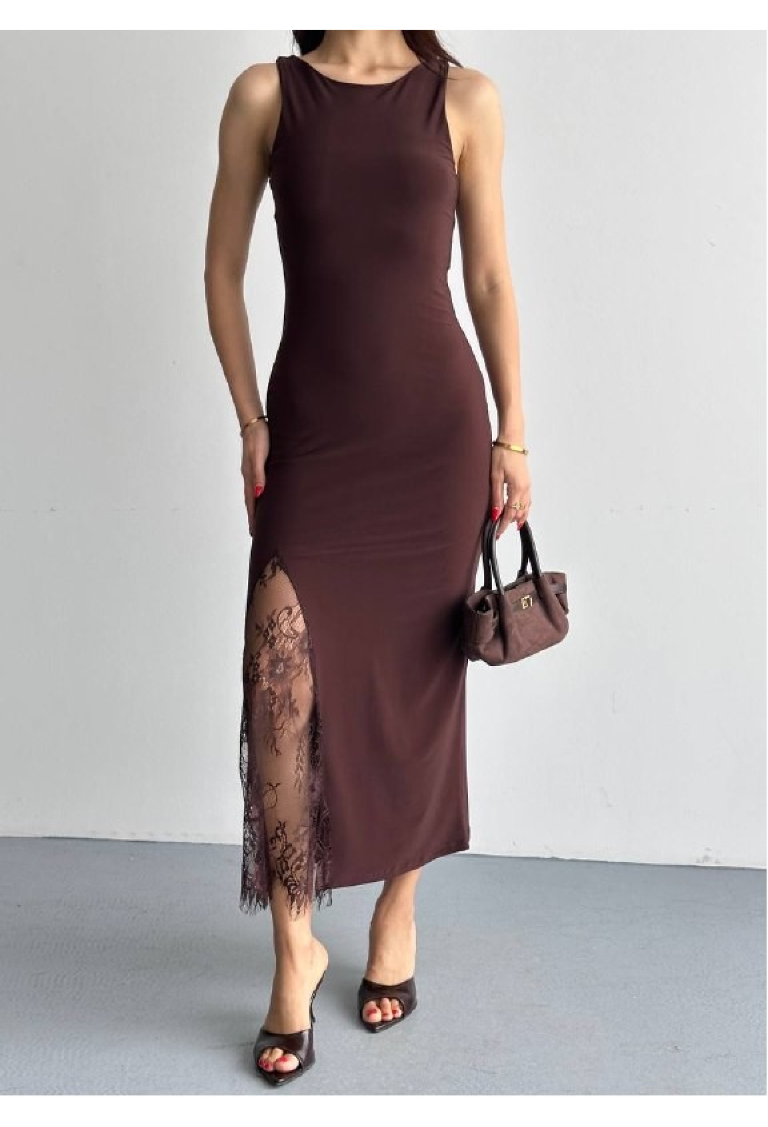 Bodycon Midi Dress With Cap Sleeves