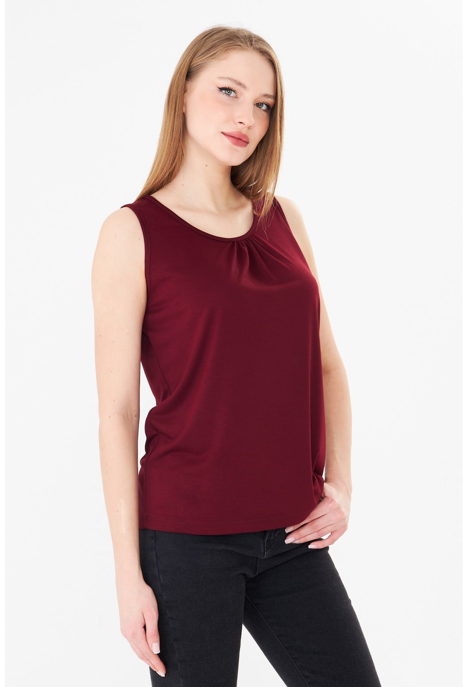 Blouse With Cap Sleeves