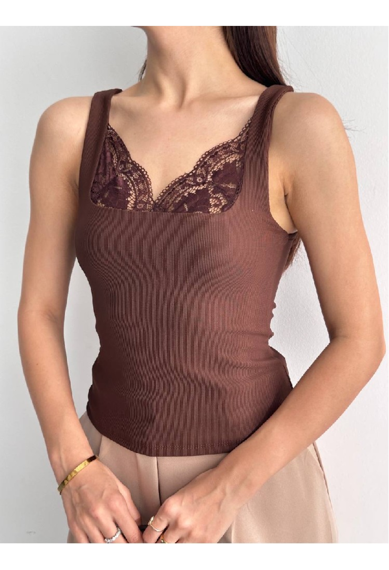 Slim Fit Sleeveless Square Neck Blouse