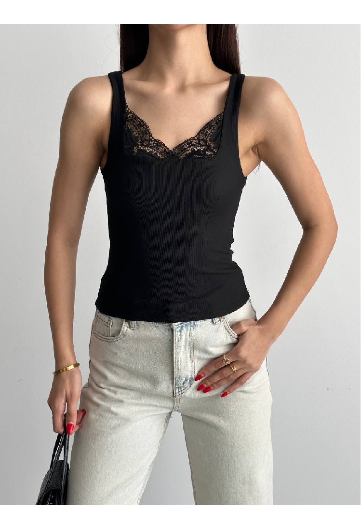 Slim Fit Sleeveless Square Neck Blouse