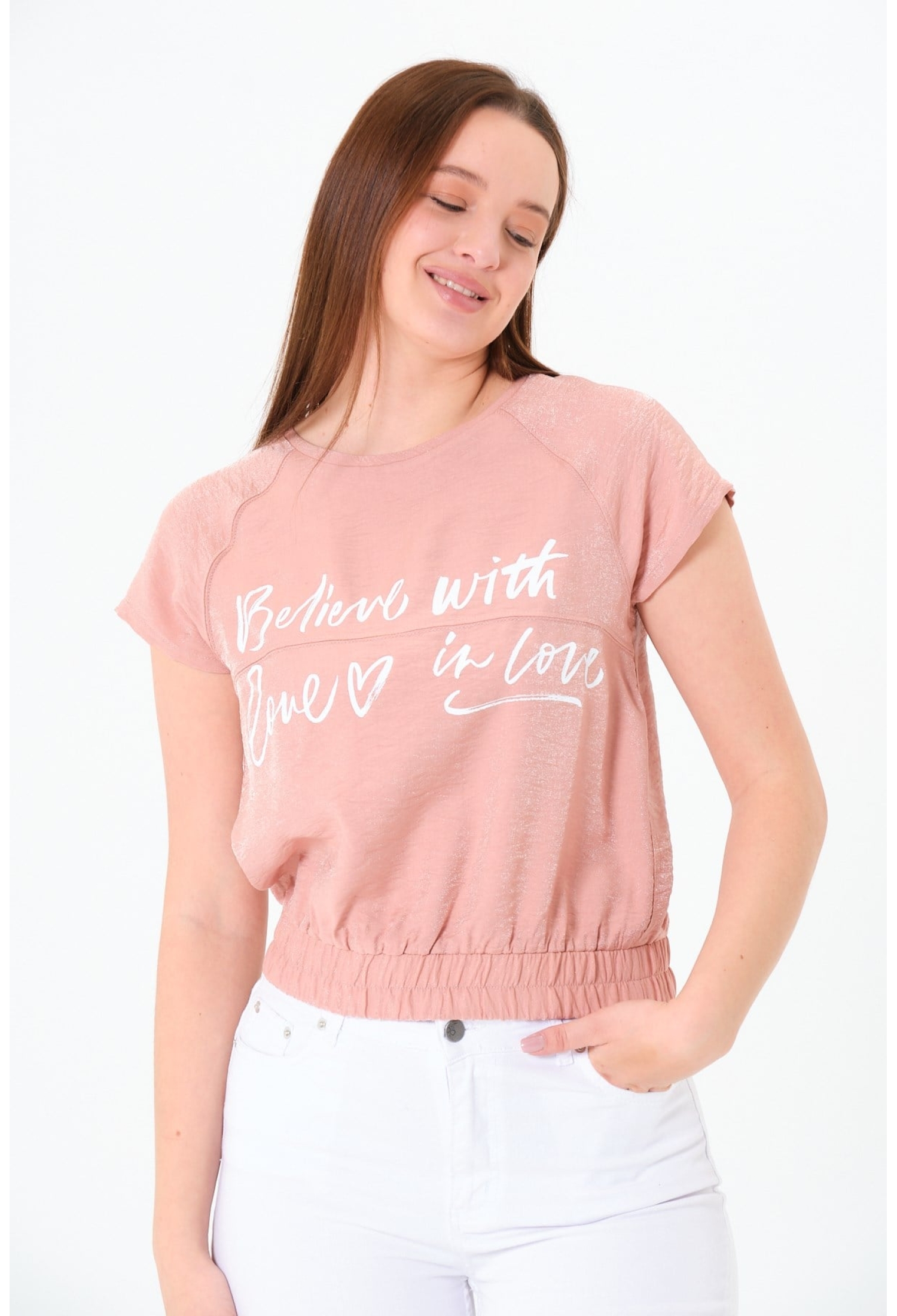 Casual Blouse With Letter Print