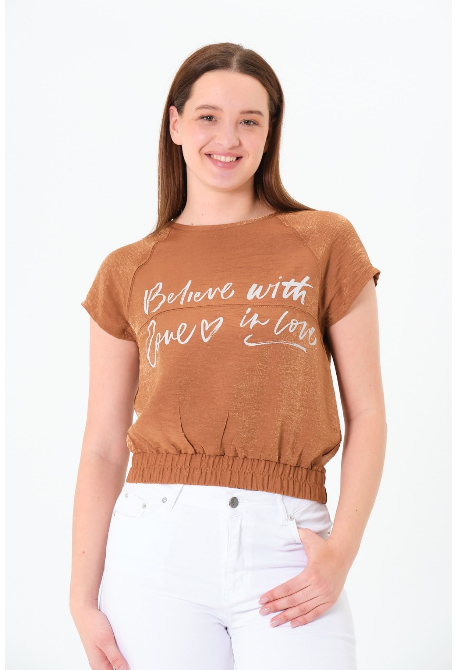 Casual Cute Blouse With Letter Print