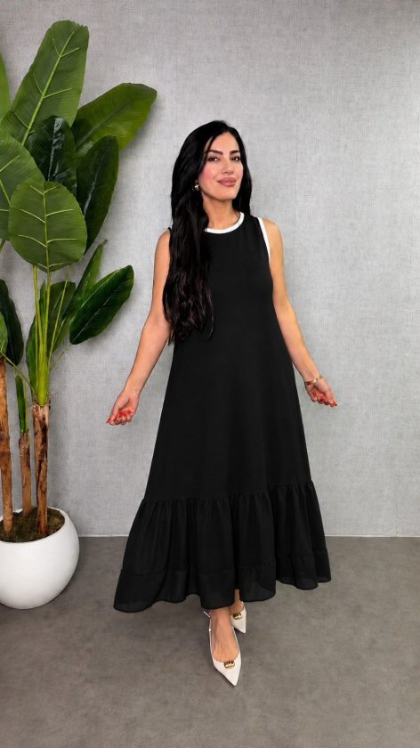 A-Line Sleeveless Maxi Dress With Cap Sleeves