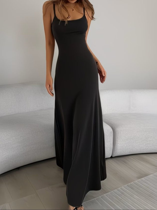 Elegant Slip Dress With Square Neck