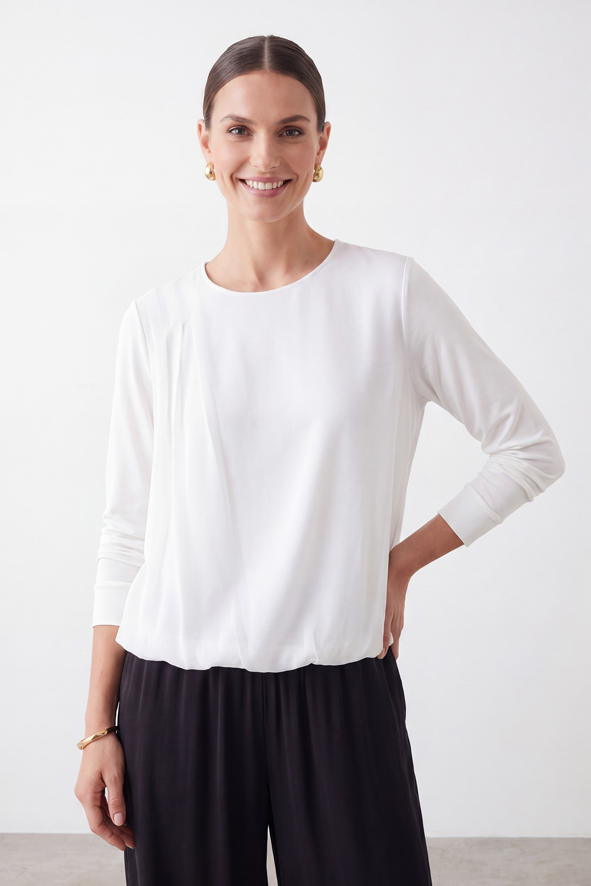 White Modest Elegant Casual Formal Preppy Tunic