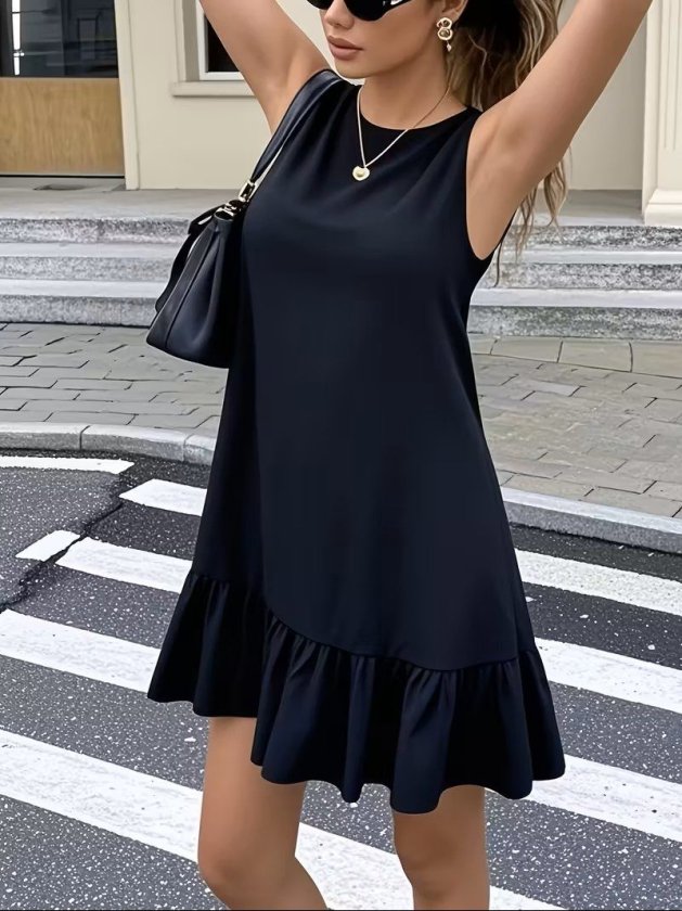Babydoll Mini Dress With Cap Sleeves