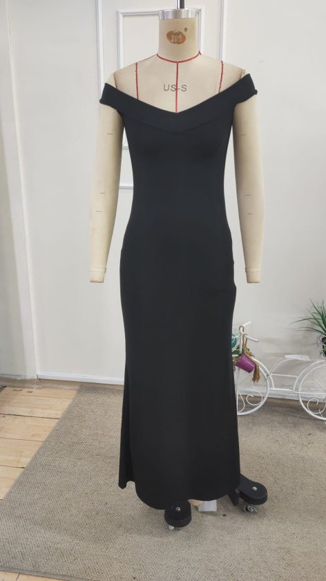 Elegant Bodycon Off Shoulder Floor Length Dress
