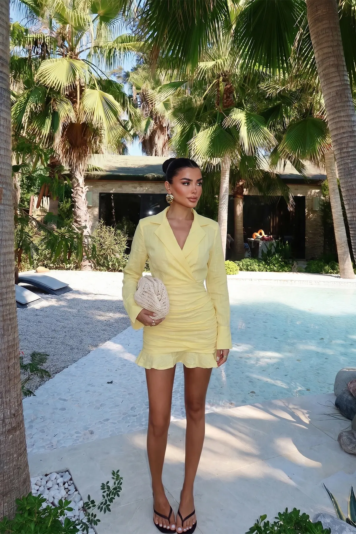 Elegant Blazer Mini Dress With Notched Neck